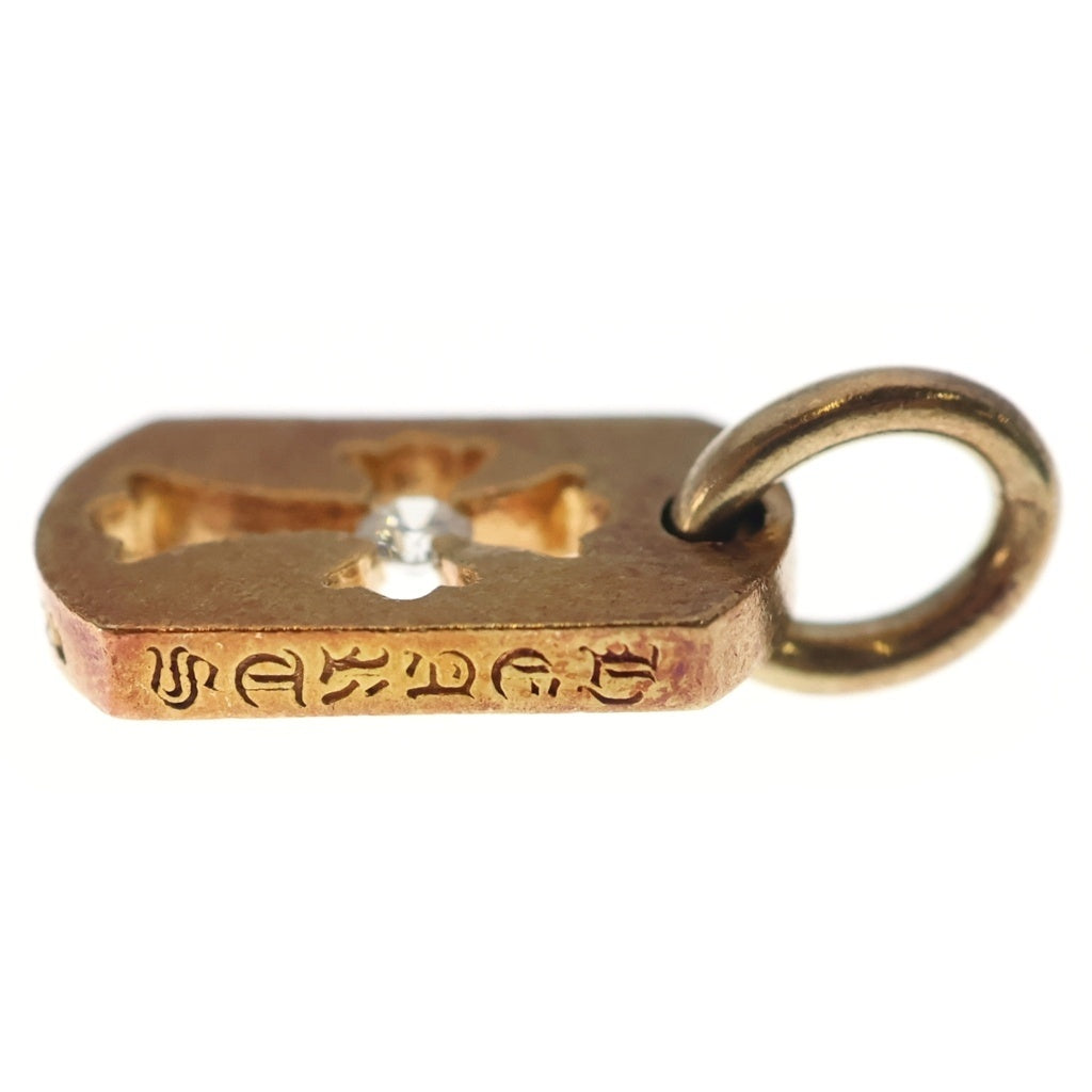 CHROME HEARTS(クロムハーツ) 22K DT TNY CO CRS 1DIA タイニーカットアウトクロス ドッグタグ 1ダイヤ ペンダントトップ ゴールド BCA039