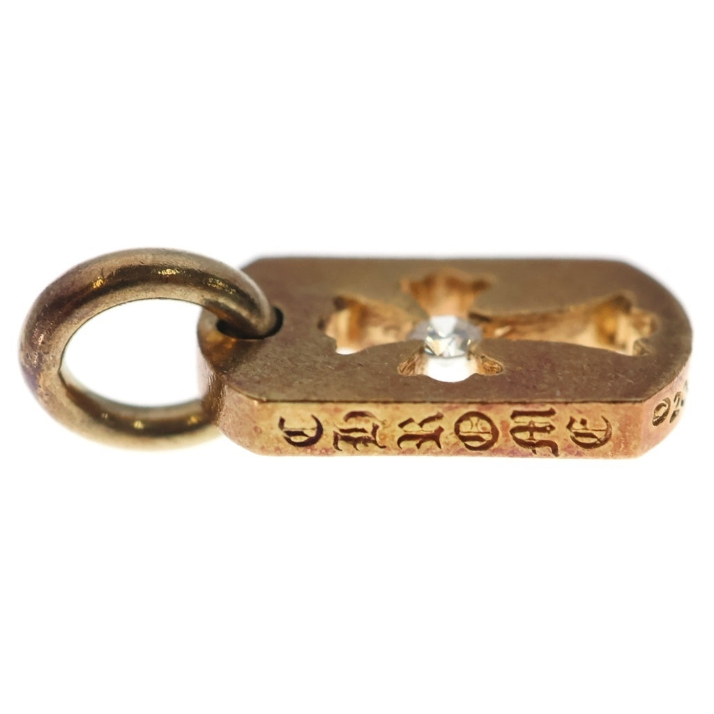 CHROME HEARTS(クロムハーツ) 22K DT TNY CO CRS 1DIA タイニーカットアウトクロス ドッグタグ 1ダイヤ ペンダントトップ ゴールド BCA039
