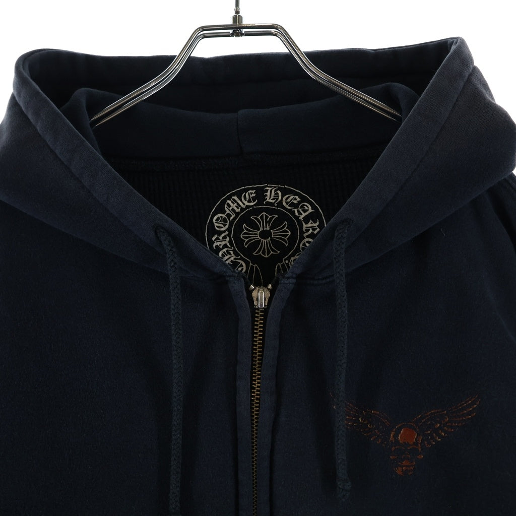 CHROME HEARTS(クロムハーツ) FOTI MAHALIA OLD オールド 裏地サーマル フォティ マハリア プリント ダガージップ ジップアップパーカー ブラック