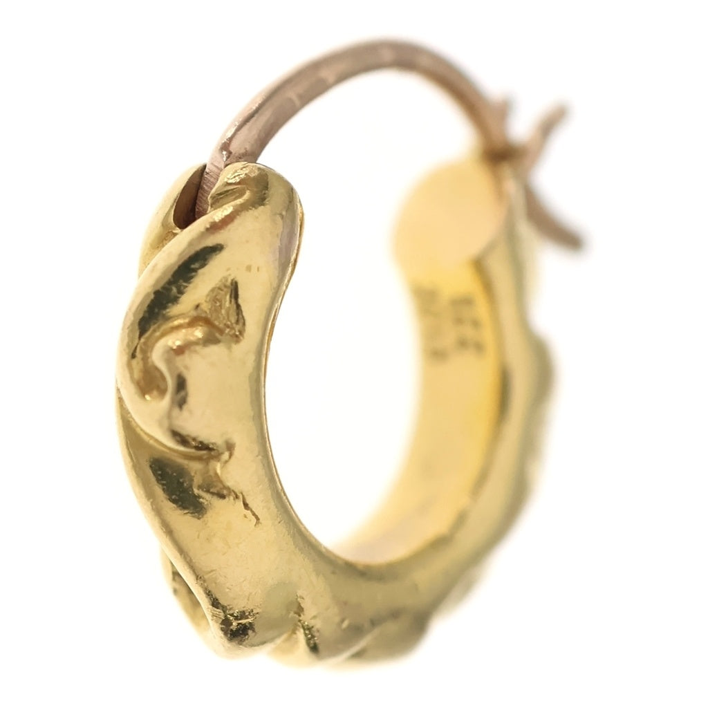 CHROME HEARTS(クロムハーツ) 22K TNY HOOP SCRL タイニースクロールフープピアス ゴールド