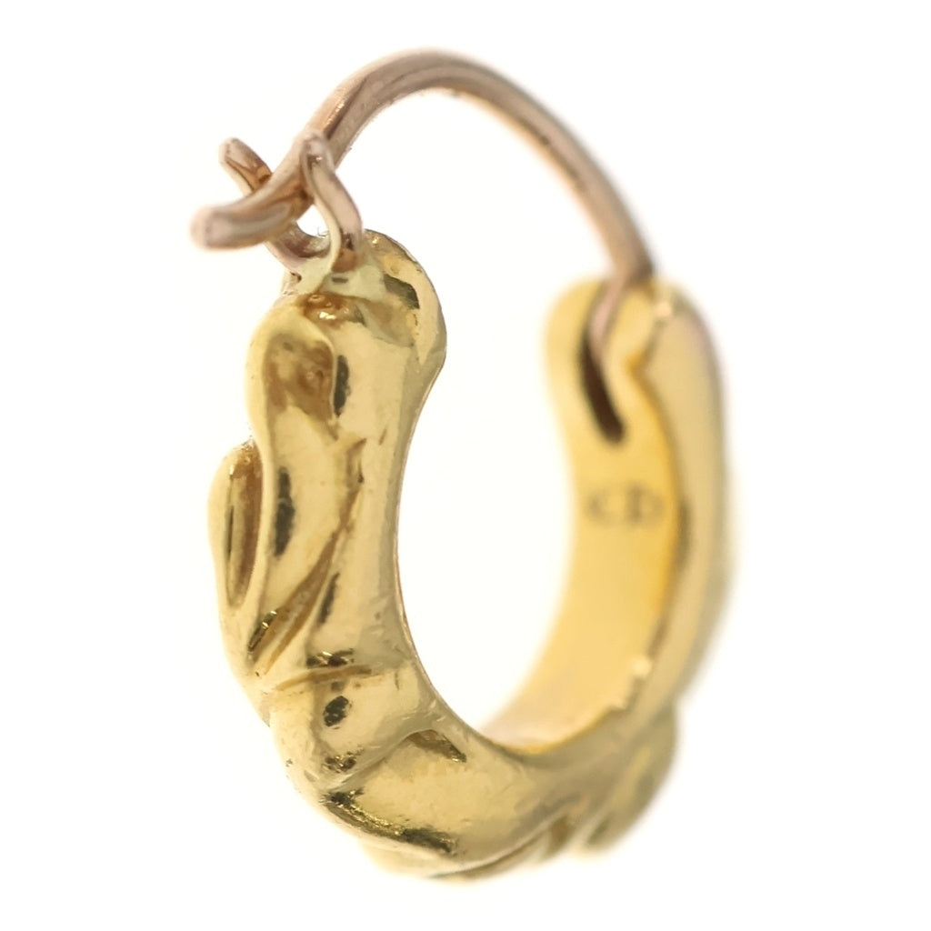 CHROME HEARTS(クロムハーツ) 22K TNY HOOP SCRL タイニースクロールフープピアス ゴールド