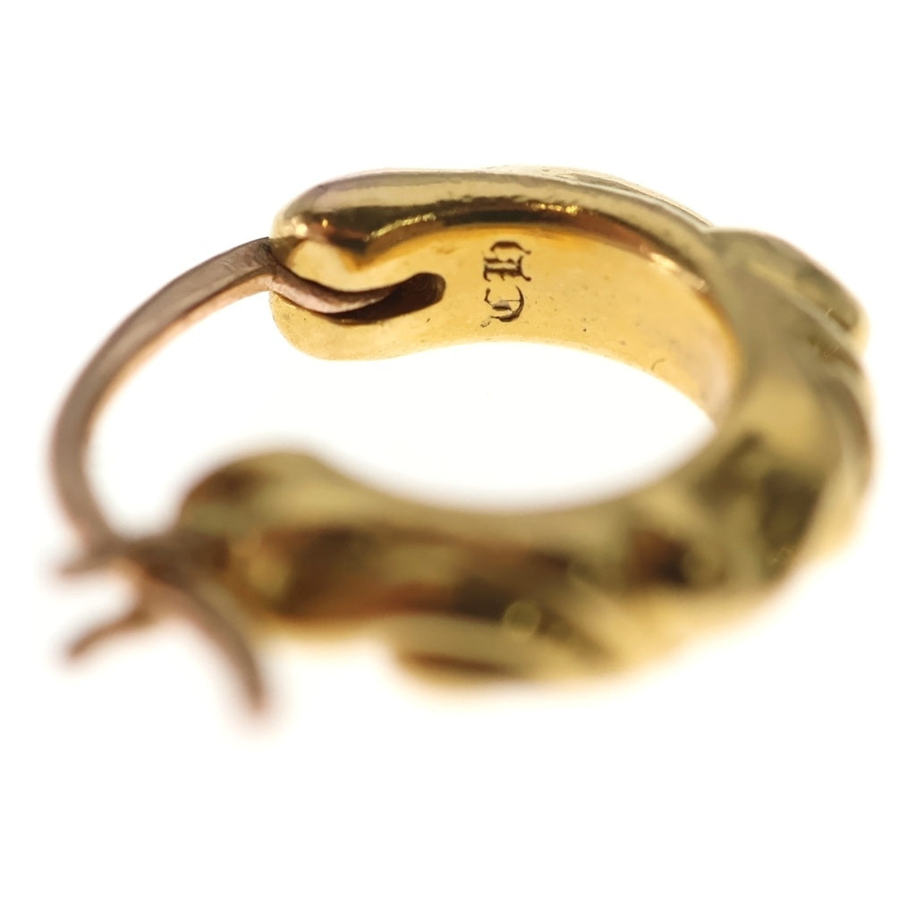 CHROME HEARTS(クロムハーツ) 22K TNY HOOP SCRL タイニースクロールフープピアス ゴールド