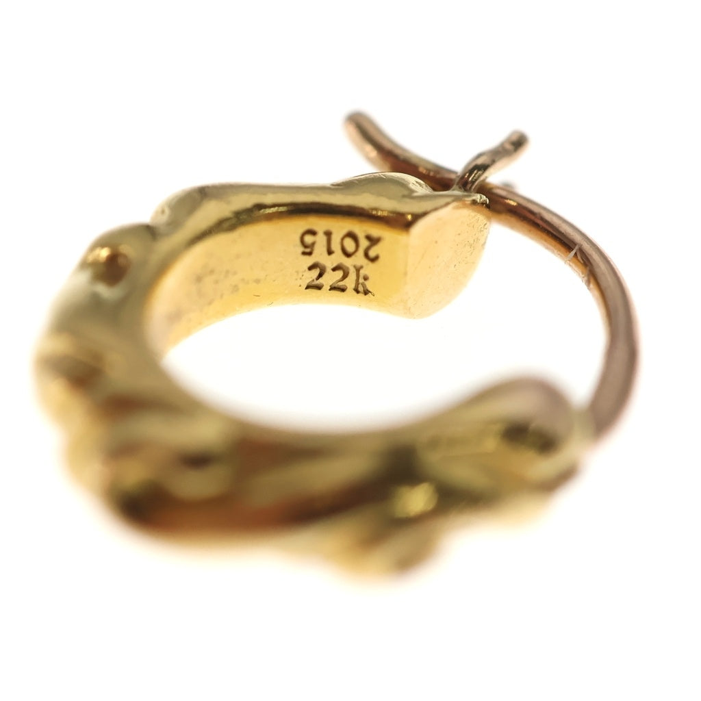 CHROME HEARTS(クロムハーツ) 22K TNY HOOP SCRL タイニースクロールフープピアス ゴールド