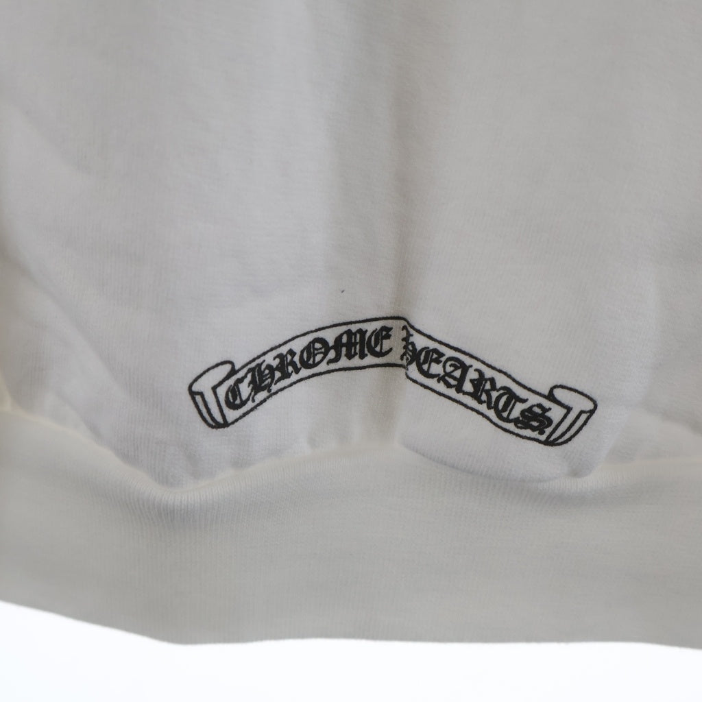 CHROME HEARTS(クロムハーツ) SWTSHRT HD ZIP バックスクロールラベルプリント ジップアップパーカー フーディー ホワイト