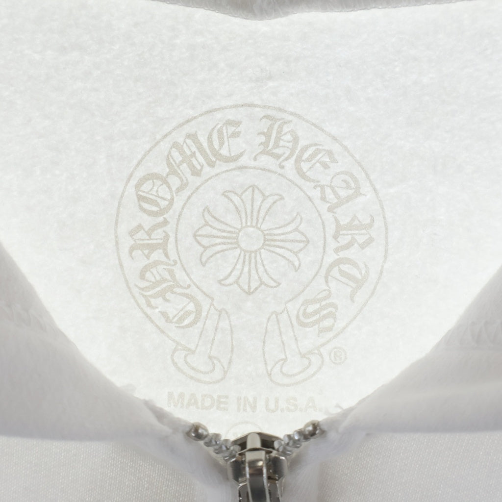CHROME HEARTS(クロムハーツ) SWTSHRT HD ZIP バックスクロールラベルプリント ジップアップパーカー フーディー ホワイト