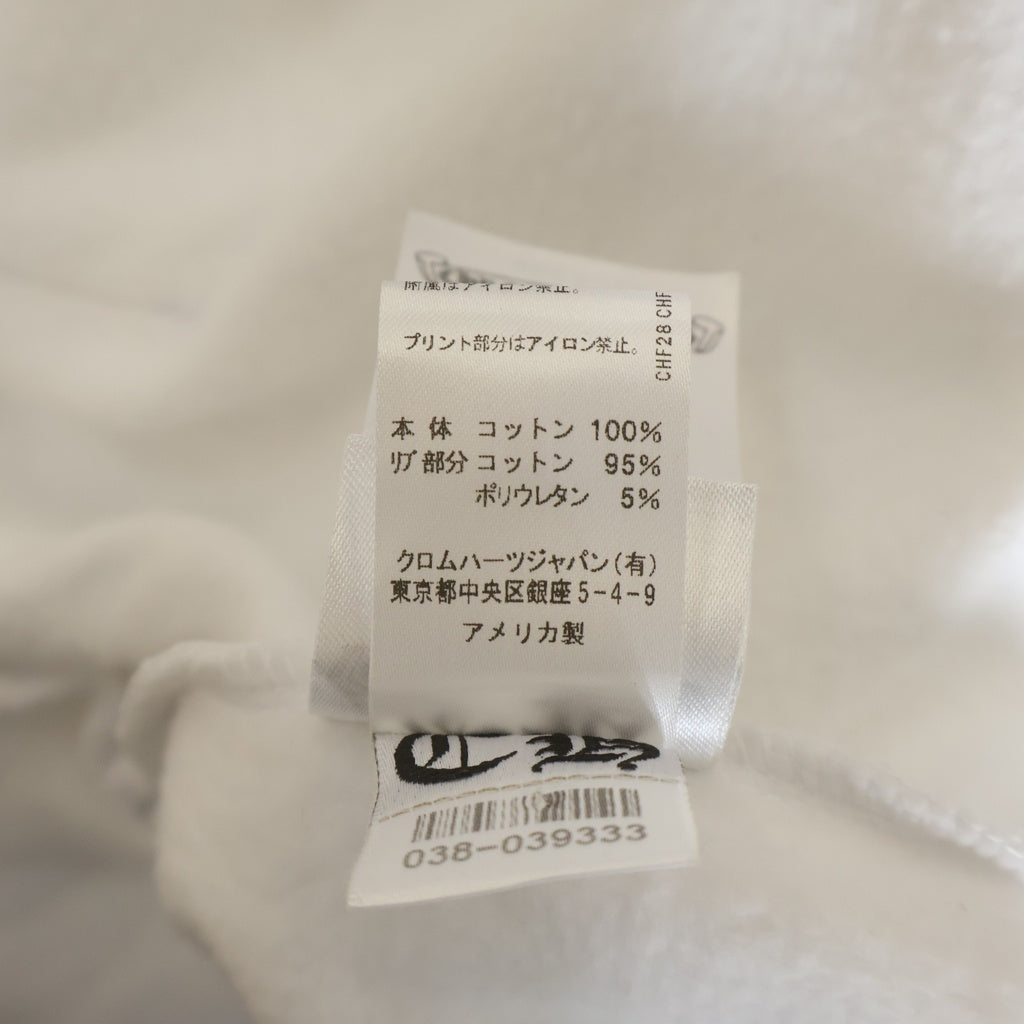 CHROME HEARTS(クロムハーツ) SWTSHRT HD ZIP バックスクロールラベルプリント ジップアップパーカー フーディー ホワイト