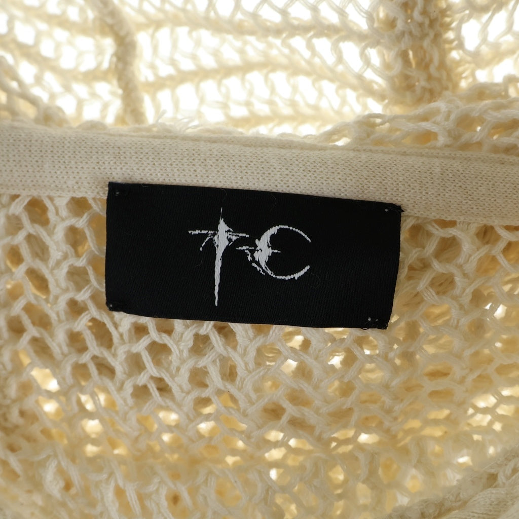 THUG CLUB(サグクラブ) TC LINE MESH KNIT HOODIE ドローストリング付き メッシュニットフーディー ホワイト