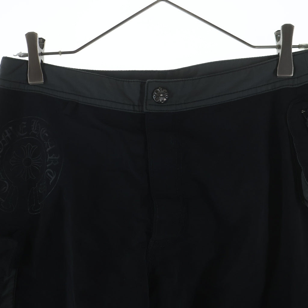 CHROME HEARTS(クロムハーツ) SWIM PANTS CRS BTN クロスボールボタン スクロールラベル付 ハーフパンツ ブラック