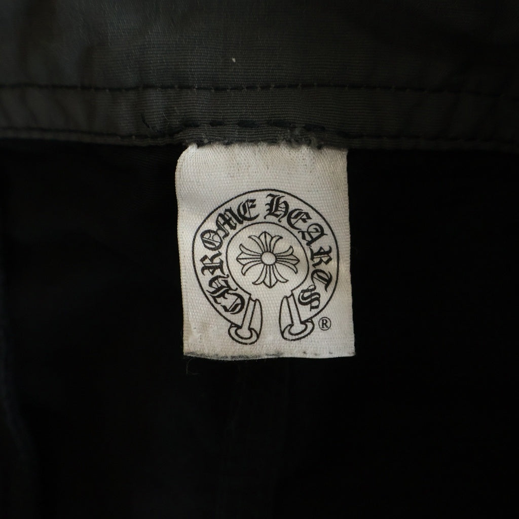 CHROME HEARTS(クロムハーツ) CEMETERY CROSS PATCH SWIM PANTS CRS BTN クロスボールボタン スクロールラベル付 ハーフパンツ ブラック