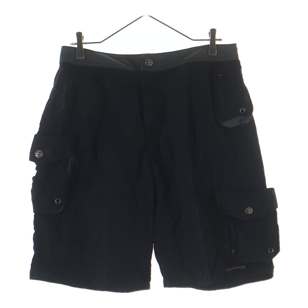 CHROME HEARTS(クロムハーツ) SWIM PANTS CRS BTN クロスボールボタン スクロールラベル付 ハーフパンツ ブラック