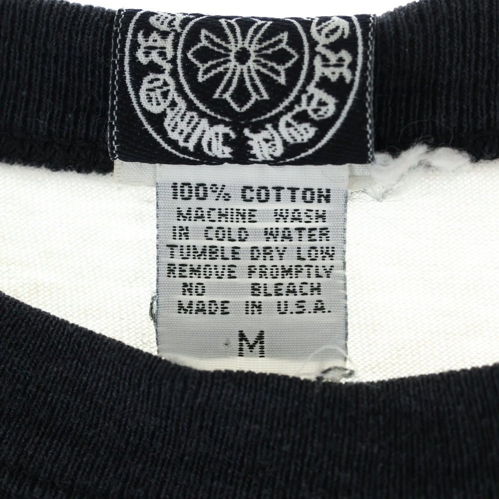 CHROME HEARTS(クロムハーツ) Raglan Sleeve Tee ヴァインダガープリント ラグランスリーブ 長袖Tシャツ 七分袖カットソー ロンT ブラック/ホワイト