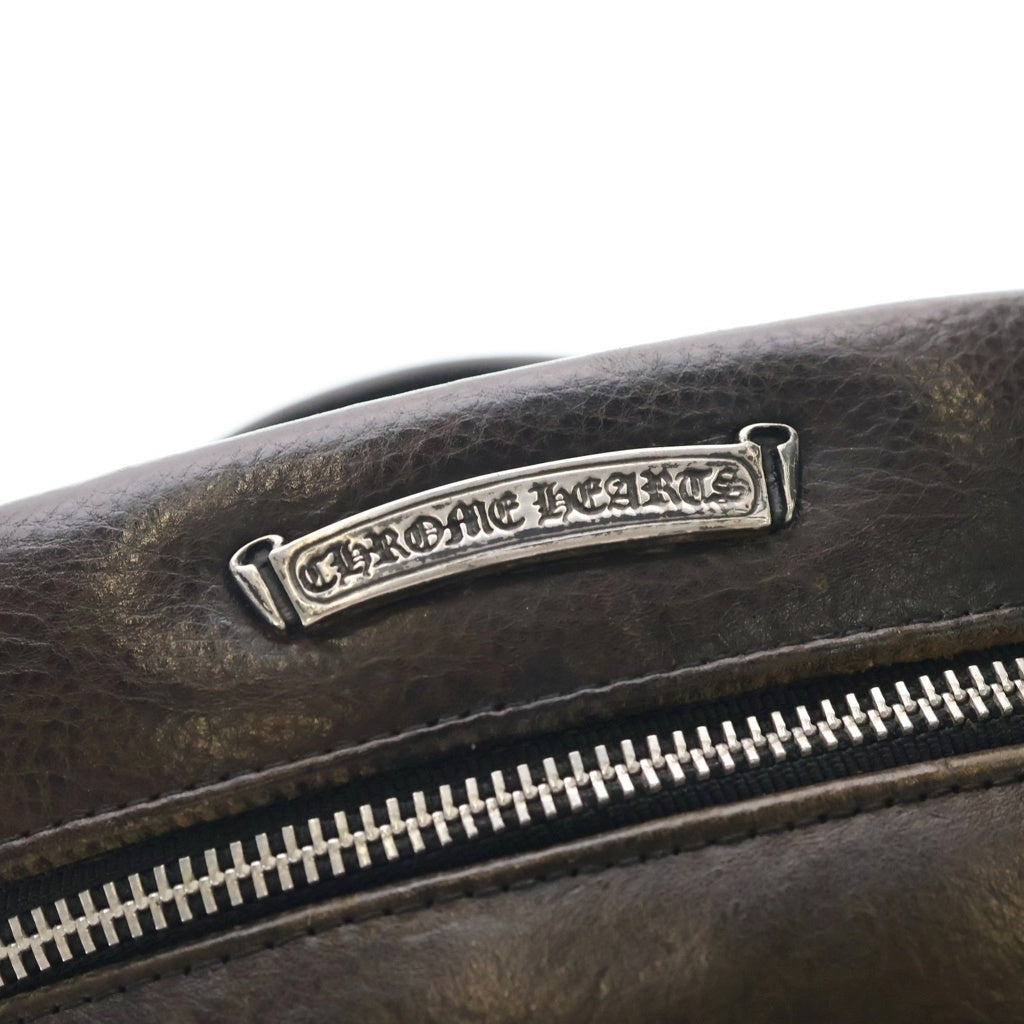 CHROME HEARTS(クロムハーツ) VANITY BAG レザー バニティバッグ ポーチ ハンドバッグ ブラック