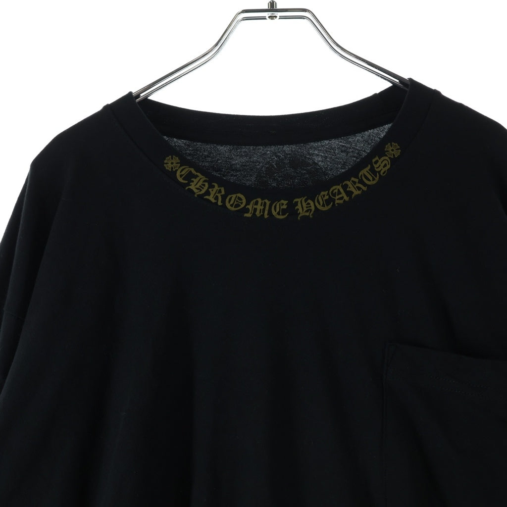 CHROME HEARTS(クロムハーツ) CH L/S /1 ネックロゴ 袖英字 長袖カットソー 長袖Tシャツ ブラック