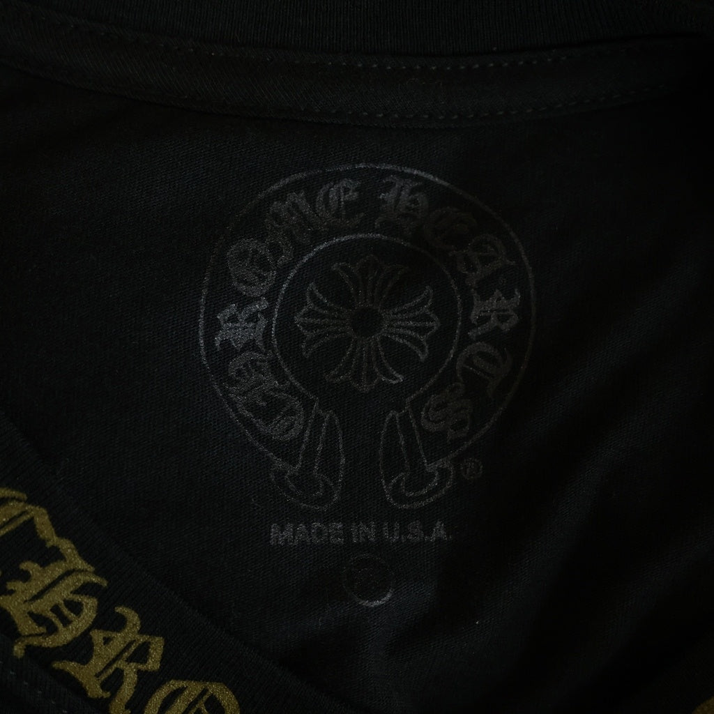 CHROME HEARTS(クロムハーツ) CH L/S /1 ネックロゴ 袖英字 長袖カットソー 長袖Tシャツ ブラック