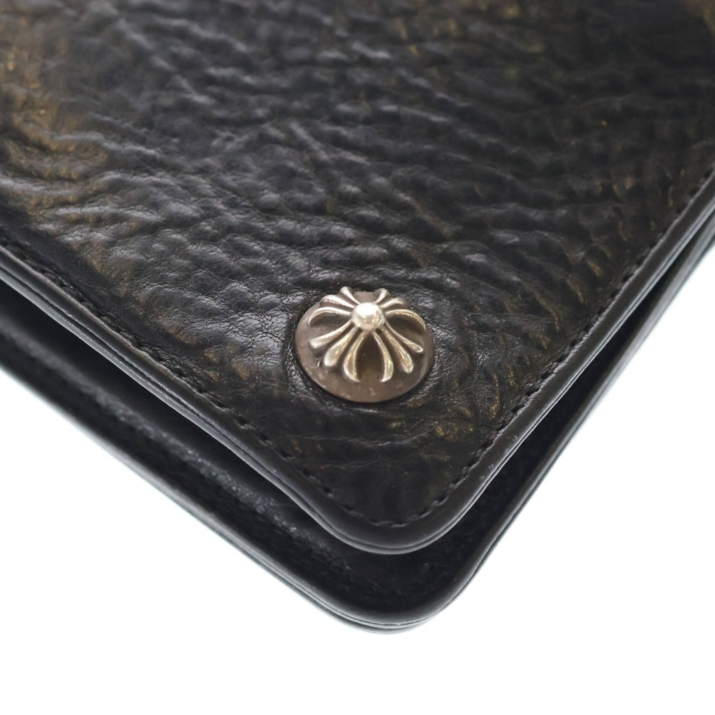 CHROME HEARTS(クロムハーツ) 2ZIP 2ジップ クロスボールボタンレザーウォレット 財布 ブラック