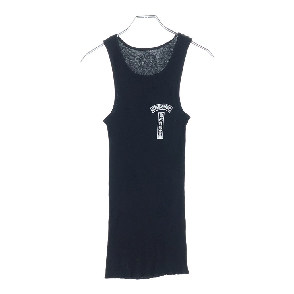 CHROME HEARTS タンクトップ バックロゴ クロス ブラック L CHROME HEARTS(クロムハーツ) RIB TANK バッククロスプリントタンク