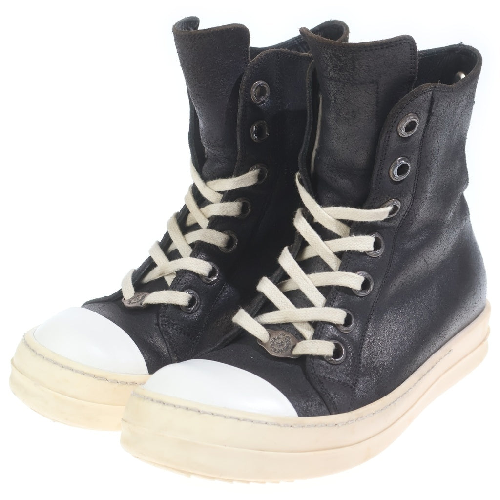 CHROME HEARTS(クロムハーツ) RAMONES ラモーンズ シルバー装飾レザーハイカットスニーカー ブラック レディース