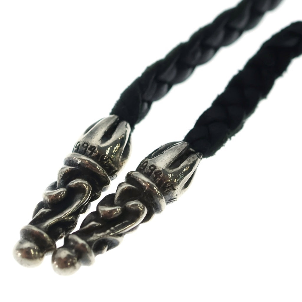 CHROME HEARTS(クロムハーツ) LEATHER BRAID スクロールレザーブレード シルバーネックレス