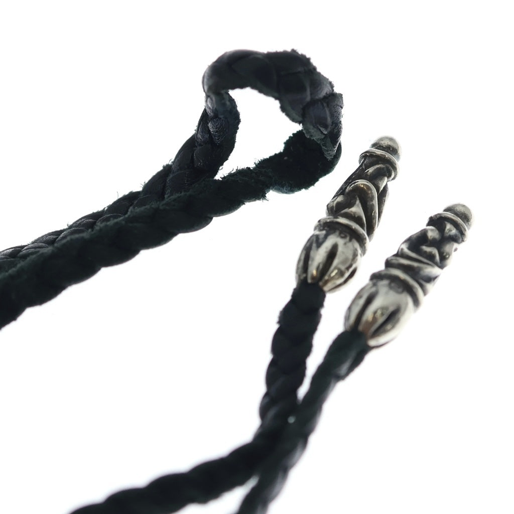 CHROME HEARTS(クロムハーツ) LEATHER BRAID スクロールレザーブレード シルバーネックレス