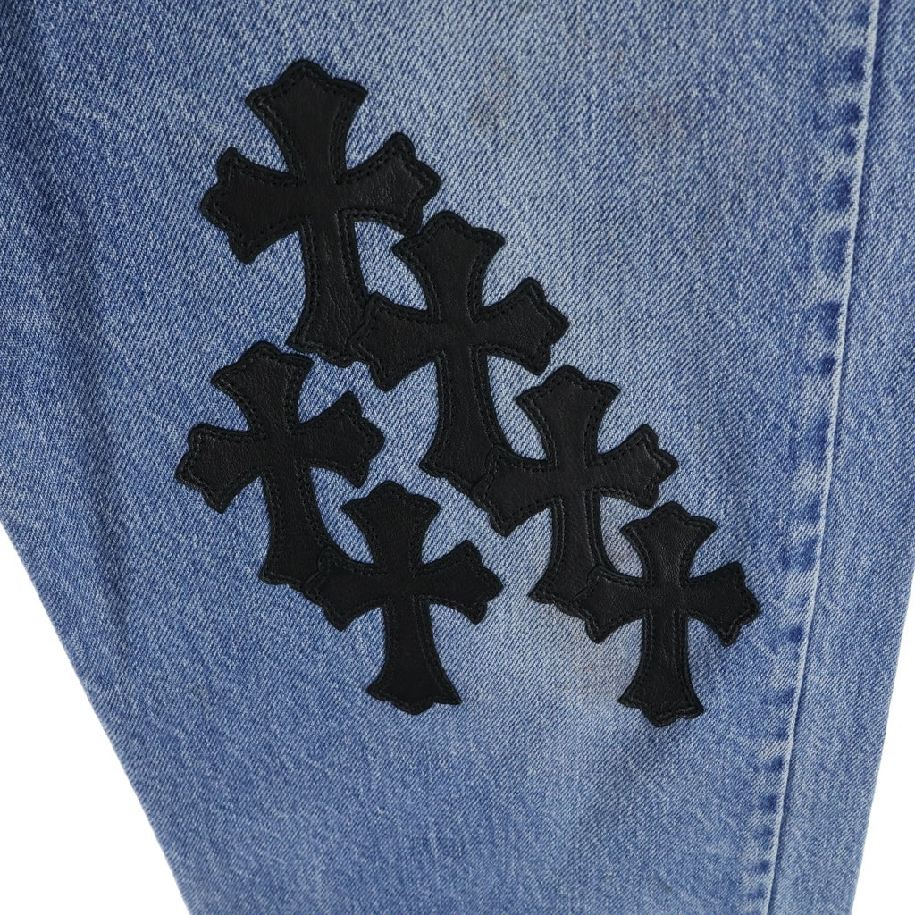 CHROME HEARTS(クロムハーツ) U VNTG JEAN BLU ORNG TAB 505 クロスパッチ付きウォッシュド505デニムパンツ