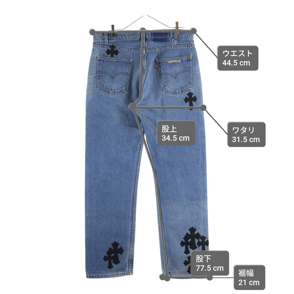 CHROME HEARTS(クロムハーツ) U VNTG JEAN BLU ORNG TAB 505 クロスパッチ付きウォッシュド505デニムパンツ