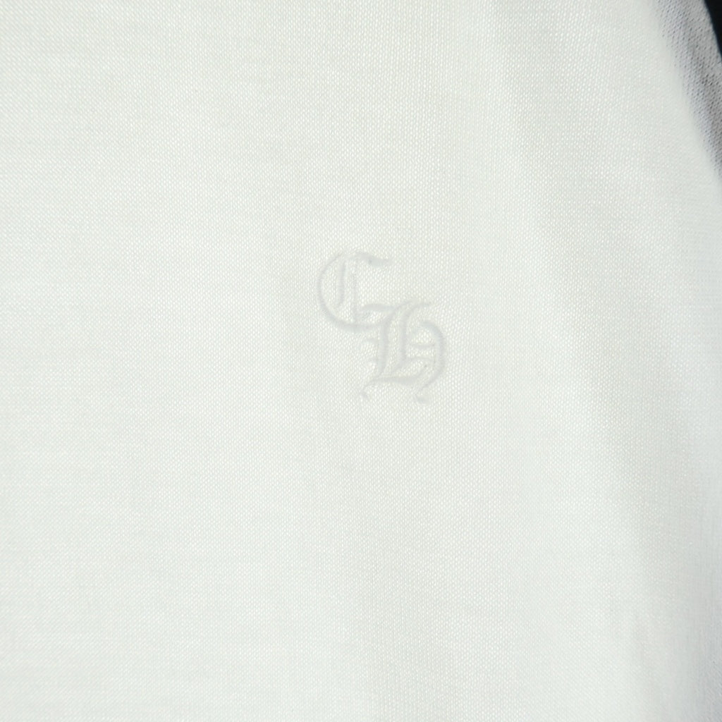 CHROME HEARTS(クロムハーツ) Y NOT CRS PATCH トリプルクロスパッチ付き 長袖ラグランTシャツ カットソー ホワイト/ブラック