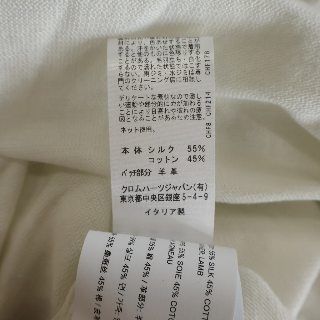 CHROME HEARTS(クロムハーツ) Y NOT CRS PATCH トリプルクロスパッチ付き 長袖ラグランTシャツ カットソー ホワイト/ブラック