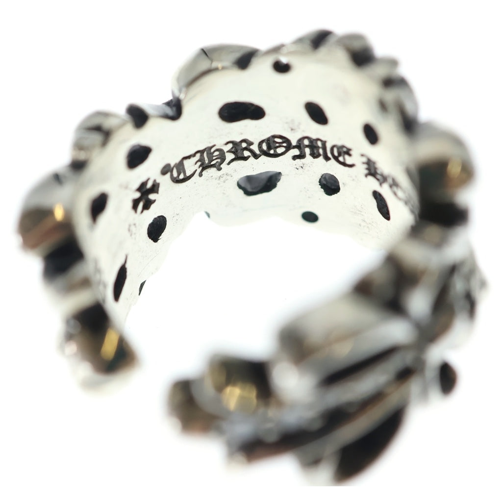CHROME HEARTS(クロムハーツ) DBL FLRL CRS P D ダブルフローラルクロス PAVEダイヤ シルバーリング