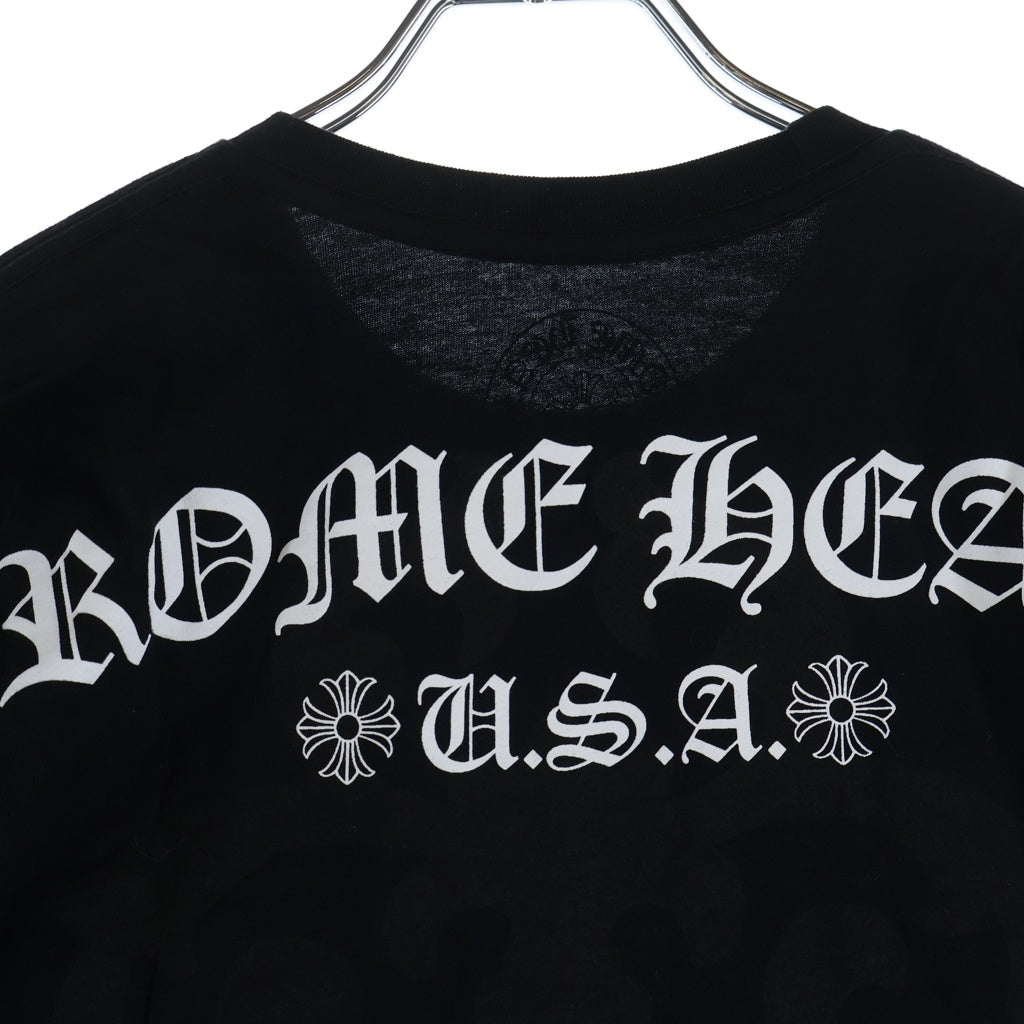 CHROME HEARTS(クロムハーツ) OLD CHプラス ヴァインダガープリント 半袖Tシャツ カットソー ブラック