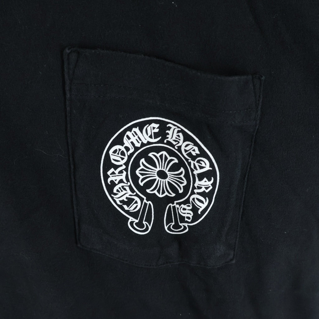 CHROME HEARTS(クロムハーツ) HORSESHOE S/S TEE ホースシュープリント ポケット半袖Tシャツ カットソー ブラック