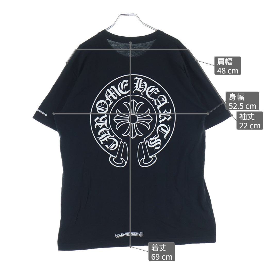 CHROME HEARTS(クロムハーツ) HORSESHOE S/S TEE ホースシュープリント ポケット半袖Tシャツ カットソー ブラック