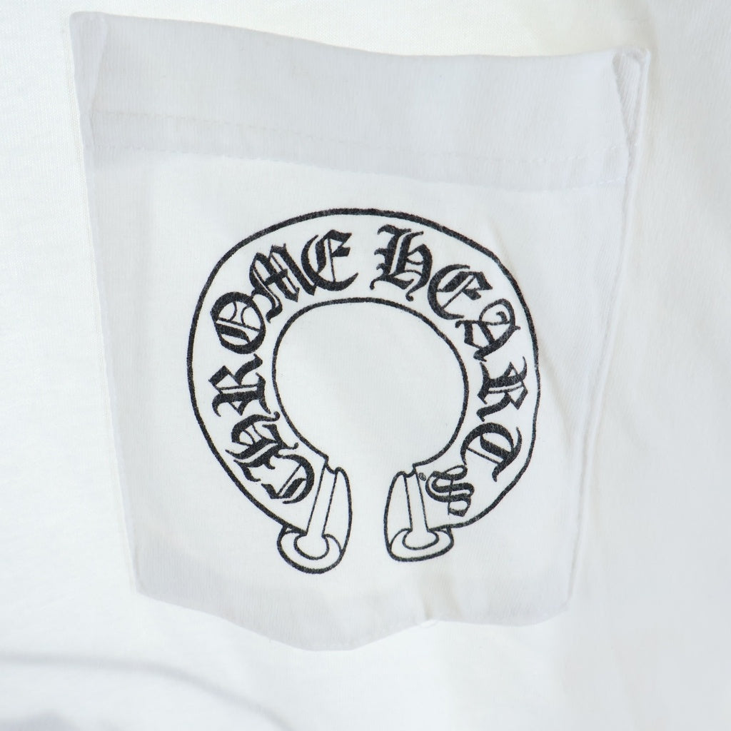 CHROME HEARTS(クロムハーツ) CH L/S T-SHIRT バックホースシュー アームフローラル 長袖Tシャツ ロンT ホワイト