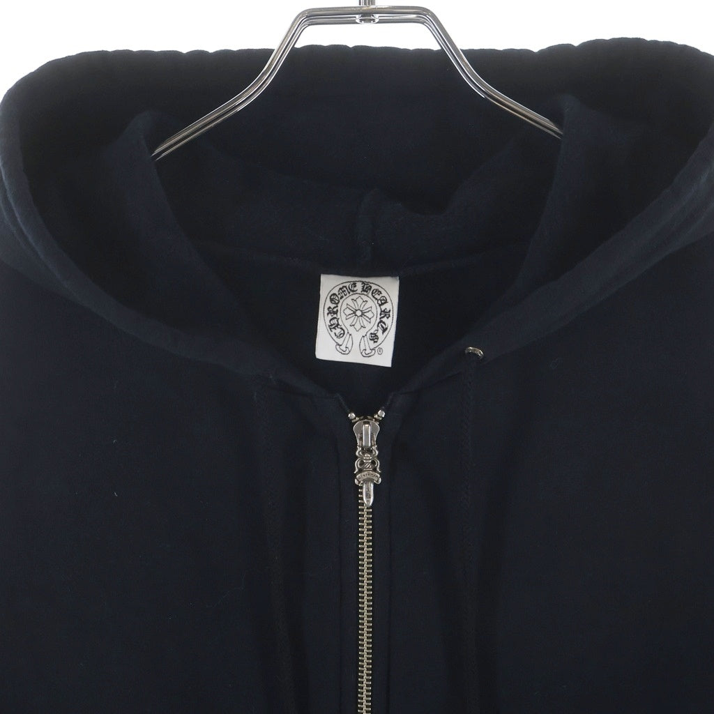 CHROME HEARTS(クロムハーツ) OLD SWTSHRT HD ZIP バックホースシュープリント袖フローラルパーカー ブラック/ホワイト