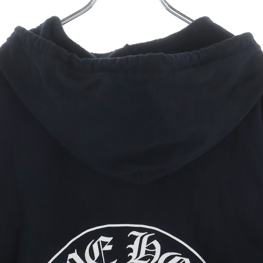 CHROME HEARTS(クロムハーツ) OLD SWTSHRT HD ZIP バックホースシュープリント袖フローラルパーカー ブラック/ホワイト