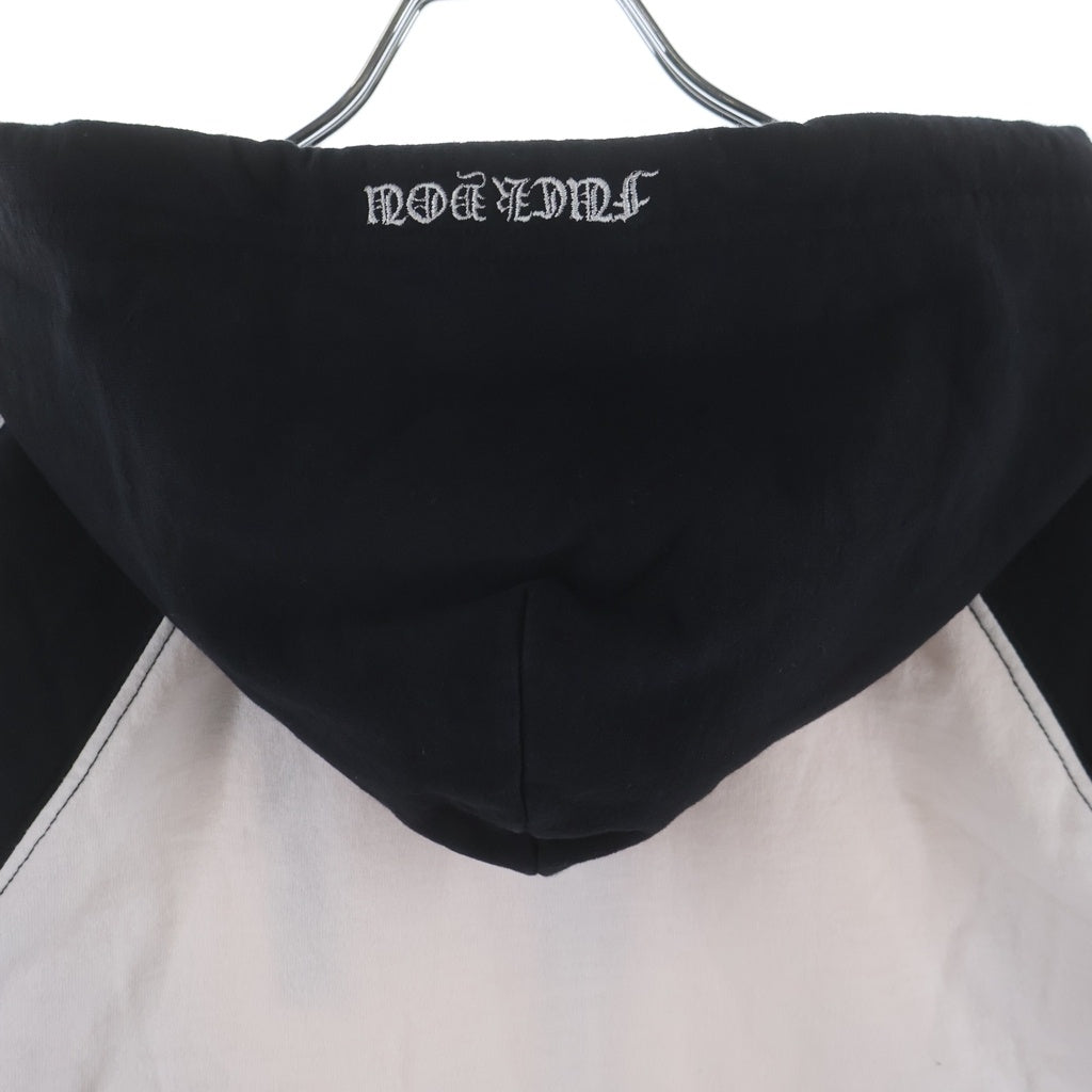 CHROME HEARTS(クロムハーツ) OLD SWTSHRT HD ZIP T‐BAR バックスクロール刺繍パーカー ブラック/ホワイト