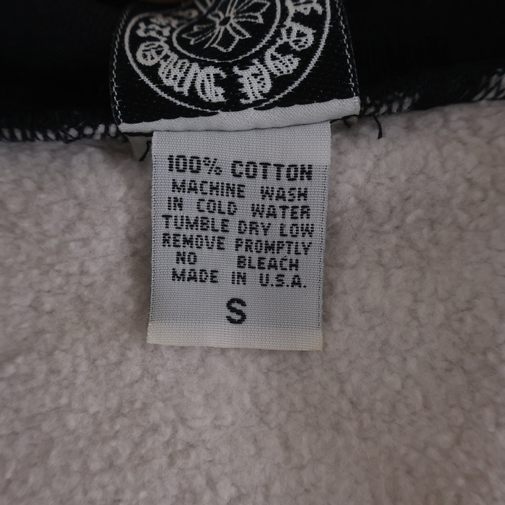 CHROME HEARTS(クロムハーツ) OLD SWTSHRT HD ZIP T‐BAR バックスクロール刺繍パーカー ブラック/ホワイト
