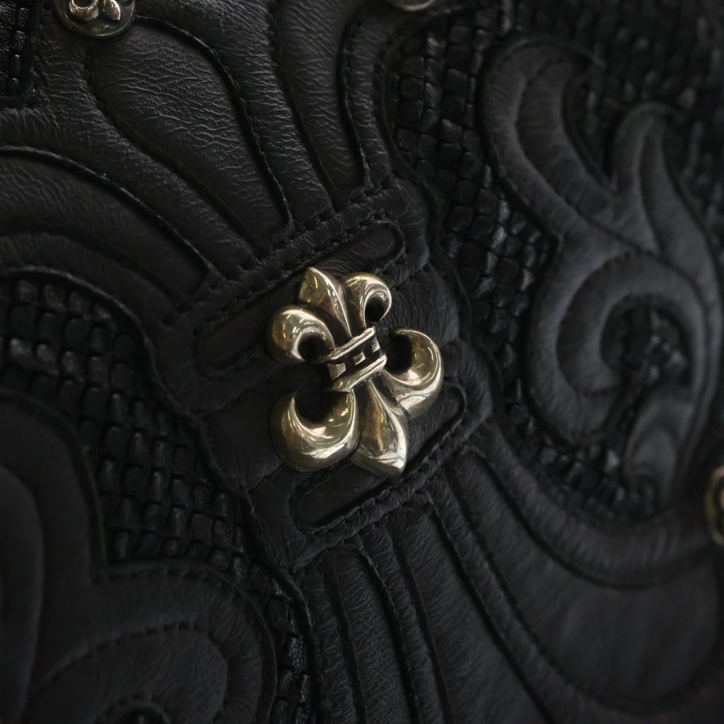 CHROME HEARTS(クロムハーツ) TOTE W SNP BS FLUER CANNES LIMITED BSフレアレザーパッチトートバッグ カンヌ限定 ブラック