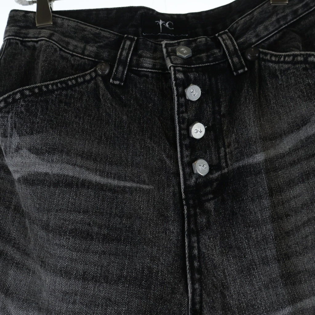 THUG CLUB(サグクラブ) Laser Washed Parkour Long Jeans TC26PT0102 レーザーウォッシュ加工 パルクールロングジーンズ パンツ ブラック