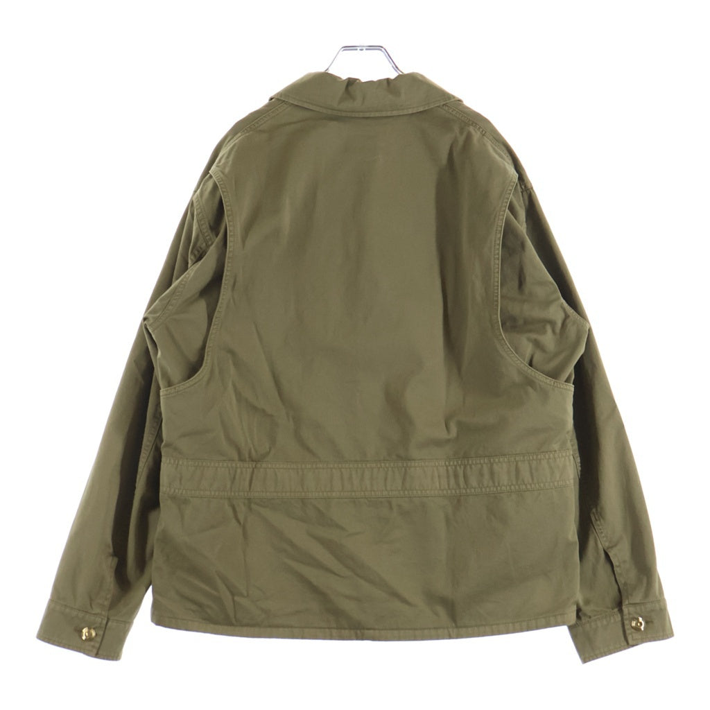 miumiu(ミュウミュウ) Garment dyed Cotton Jacket MH1977 16MS 刺繍ロゴ ジャケット レディース オリーブ