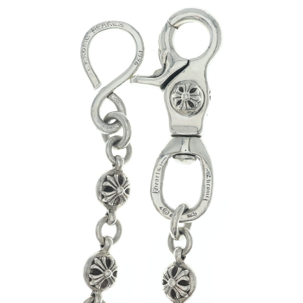 CHROME HEARTS(クロムハーツ) 2BALL LONG-S 1クリップロング#2クロスボール ウォレットチェーン シルバー BCA386