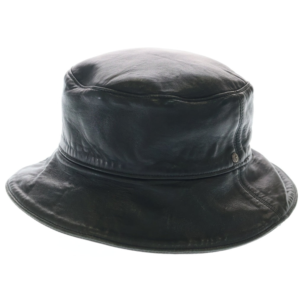 CHROME HEARTS(クロムハーツ) ホースシューボタン レザー バケットハット 帽子 ブラック