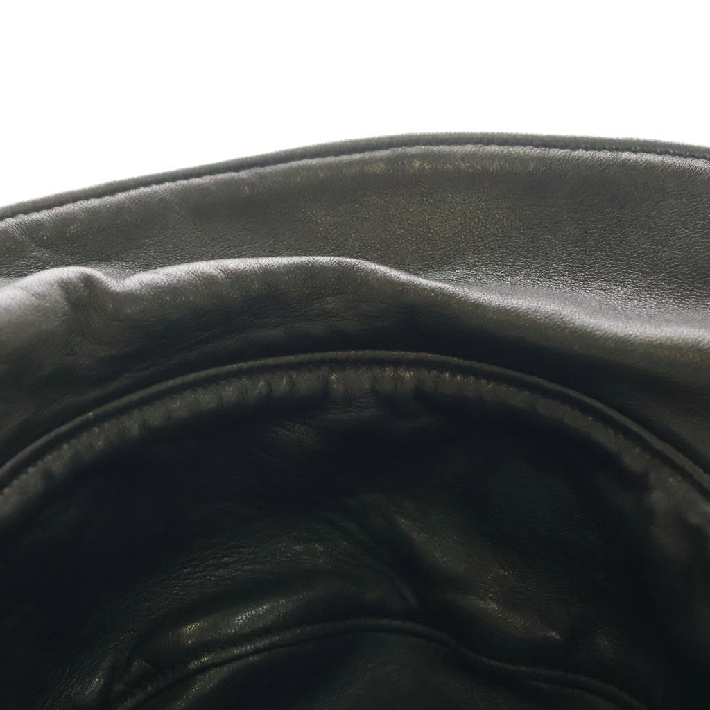 CHROME HEARTS(クロムハーツ) ホースシューボタン レザー バケットハット 帽子 ブラック