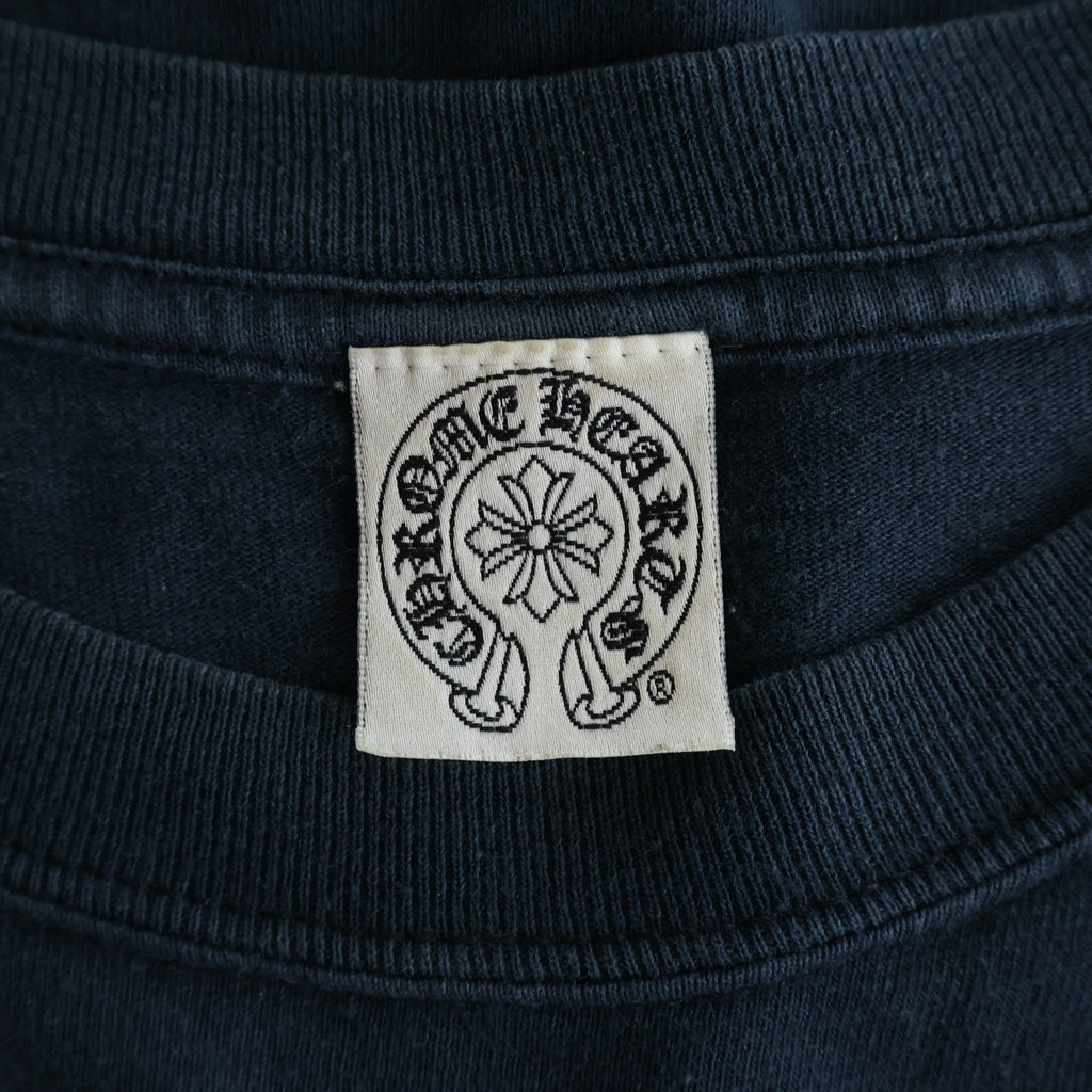 CHROME HEARTS(クロムハーツ) OLD ダブルCHクロス刺繍 半袖ポケットTシャツ カットソー ネイビー