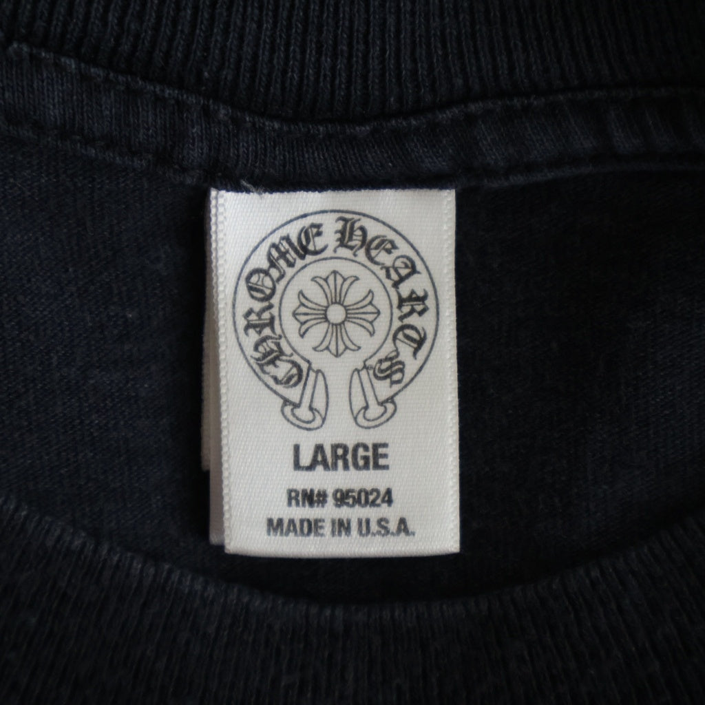 CHROME HEARTS(クロムハーツ) OLD MADE IN HOLLYWOOD CHプラスロゴ ポケット半袖Tシャツ ブラック