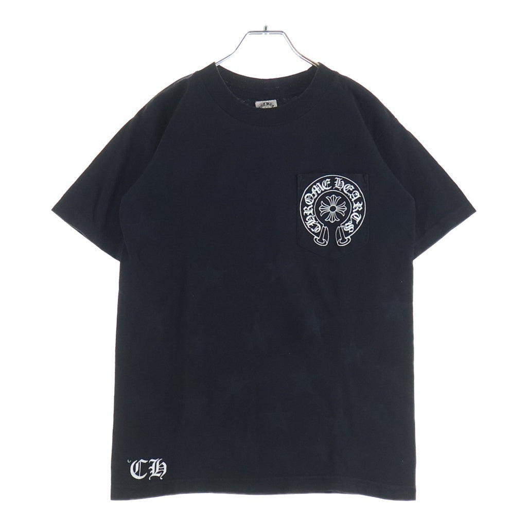 CHROME HEARTS(クロムハーツ) OLD Scroll Label Horseshoe Tee スクロールラベル ホースシュー スタープリント 半袖Tシャツ カットソー ブラック