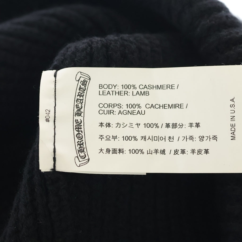 CHROME HEARTS(クロムハーツ) BEANIE BAIT & TACKLE 3セメタリーパッチCHクロス装飾ビーニーニットキャップ帽子 ブラック/シルバー
