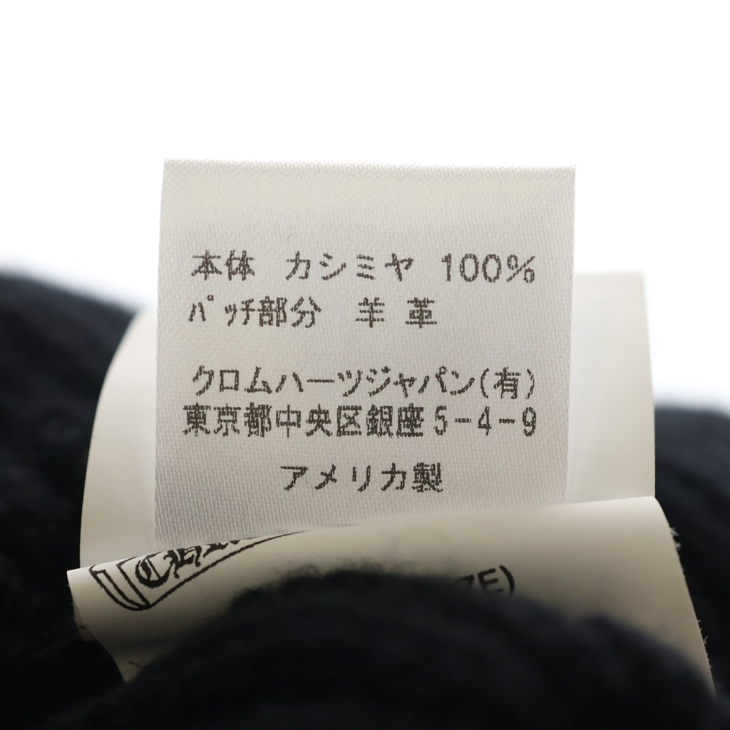 CHROME HEARTS(クロムハーツ) BEANIE BAIT & TACKLE 3セメタリーパッチCHクロス装飾ビーニーニットキャップ帽子 ブラック/シルバー
