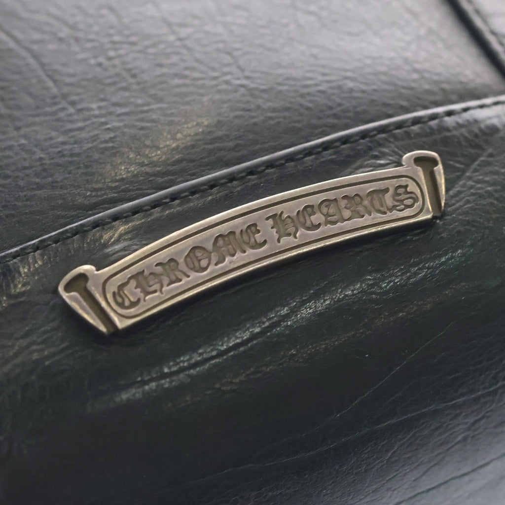 CHROME HEARTS(クロムハーツ) TOTE MINI トートミニ ラベル付きレザートートバッグ ブラック レディース