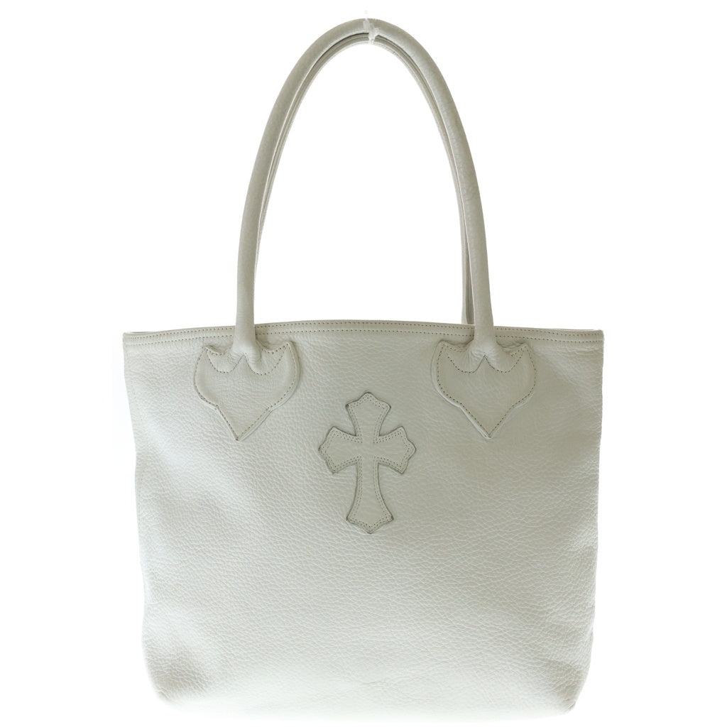 CHROME HEARTS(クロムハーツ) FS TOTE FSトート クロスパッチ付きレザートートバッグ ホワイト レディース