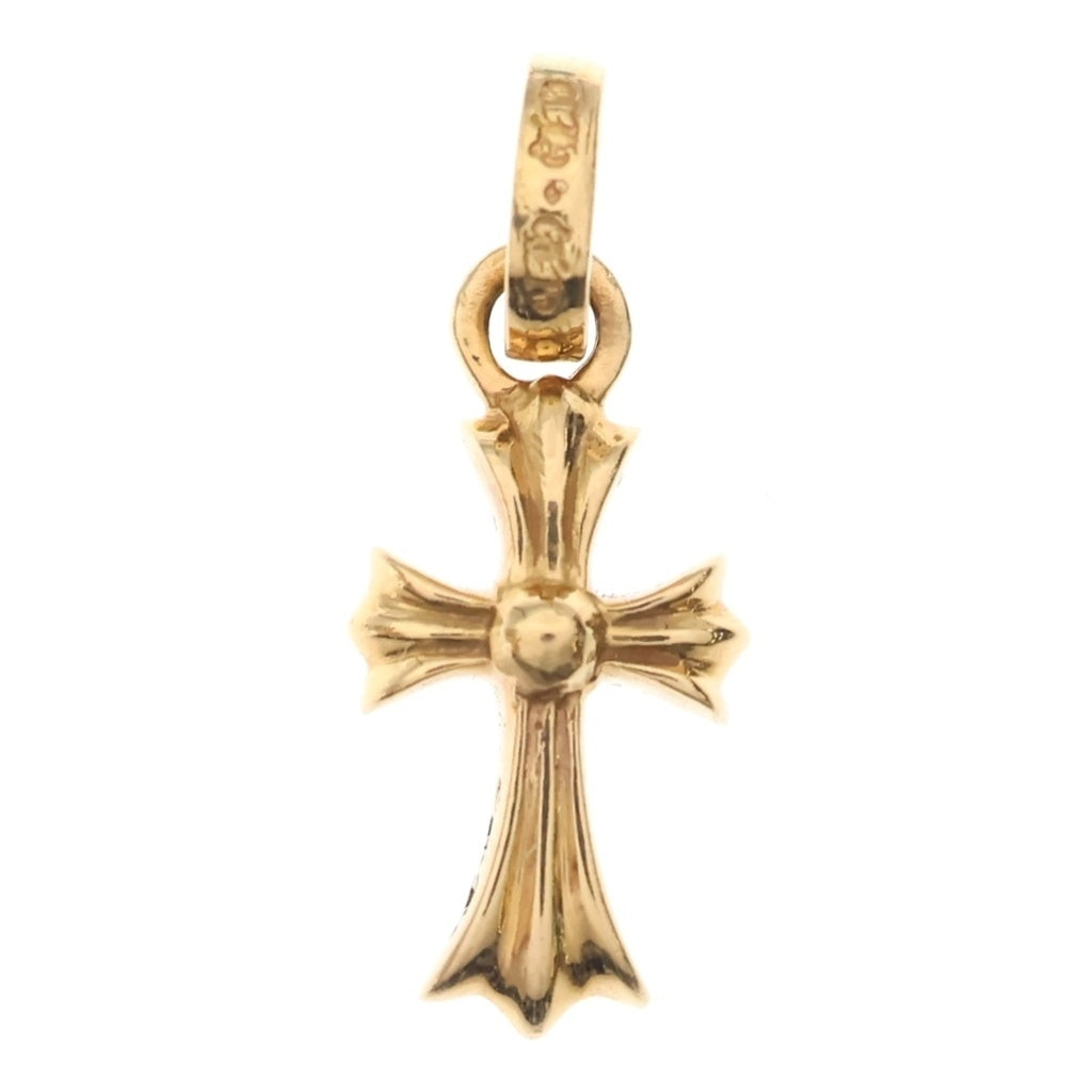 CHROME HEARTS(クロムハーツ) 22K CRS BBYFAT P SAP B ベイビーファット PAVEブルーサファイア チャーム ゴールドネックレストップ